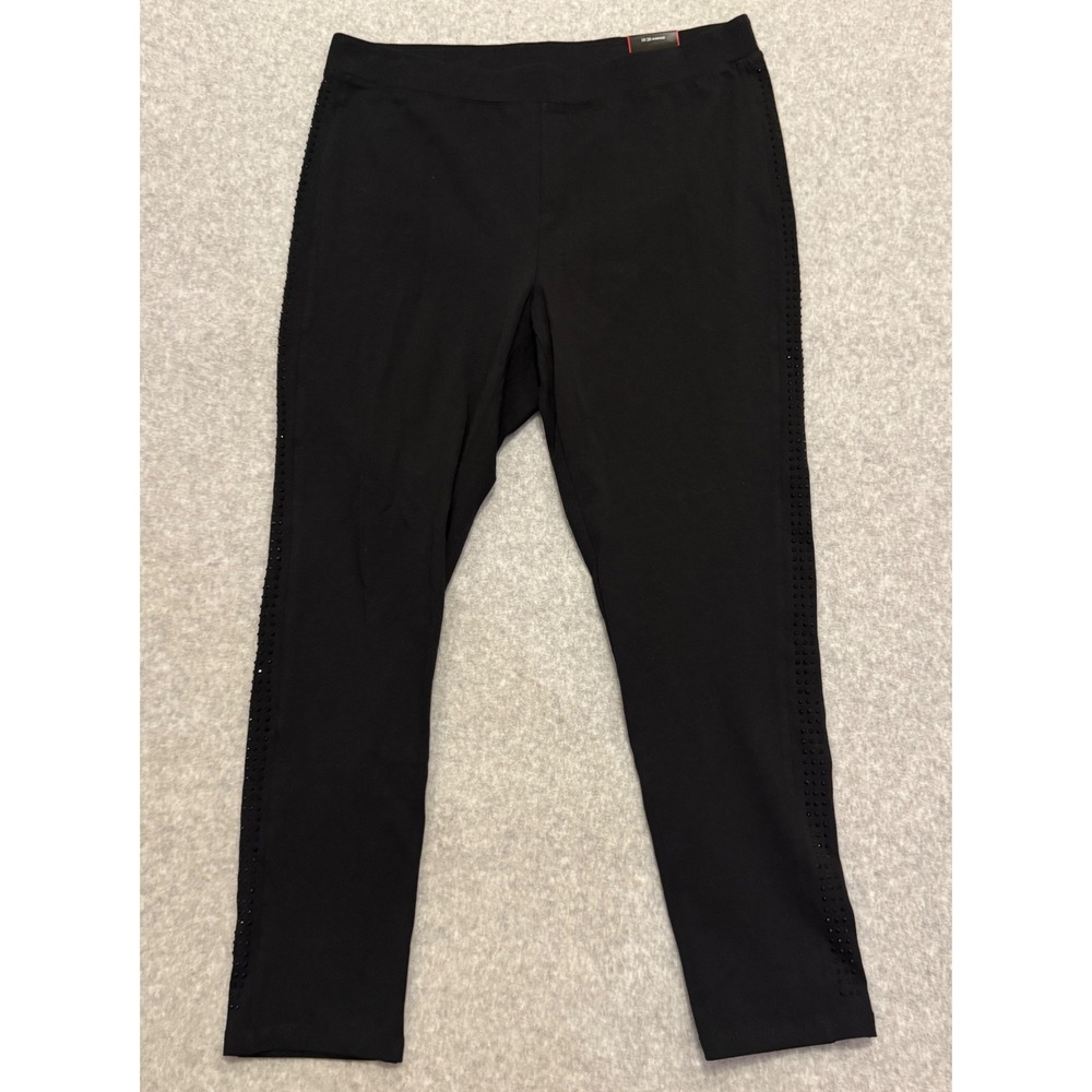 Avenue Black Studded Rhinestone Side Trim Leggings Plus Size 18/20 Average NWT